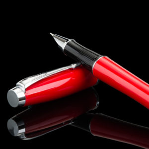 red fountain pen